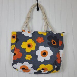 Farmhouse is my Style Canvas Handbag, Floral Design/Gray/yellow Medium Size